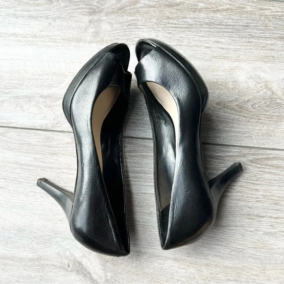 Franco Sarto Black Open Toe Leather Pump - Picture 8 of 13